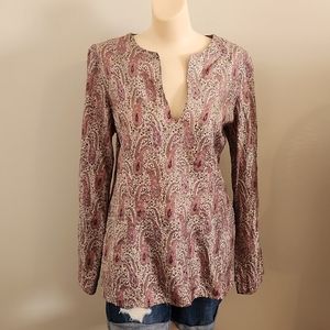 odille Pink Paisly Embroided Tunic Ws Size 10